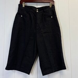 Vintage Wear2bSeen Women 90s Quiet Luxury Linen Blend Shorts Size 12 Old Money